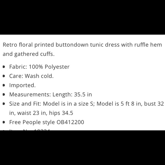 Free people floral ruffle shirt dress - Picture 3 of 6